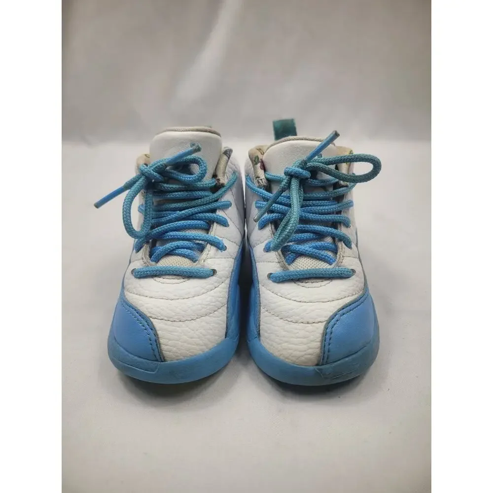 Jordan Retro 12 White/University Blue Emoji Toddler Size 7C Shoes DQ4367-114